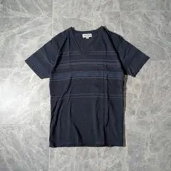 archive s/s tee fade striped vneck y2k