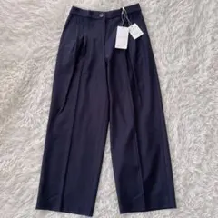 【新品タグ付】CORDIER コルディアワイドパンツ ネイビーサイズ40ワールド