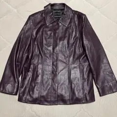 極美品 本革 羊革 レザージャケット ボルドー 紫 13号 ABR アヴェリナ