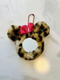 【美品】東京ディズニーリゾート ヒョウ柄ミニーミラー