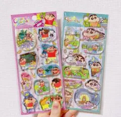 セール　2枚セット　ウォーターシール　可愛い　 クレヨンしんちゃん　立体シール