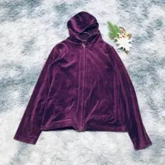 IENA イエナ (F) ベロア パーカー ジップアップ 長袖 日本製 フーディ