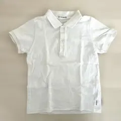 ミキハウス　ホワイト ポロシャツ 3つボタン