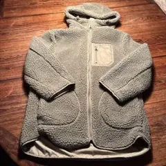 HM フリースジャケット カーキ フード付き