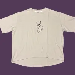 【POU DOU DOU 】プードゥドゥプリントTシャツ　ピンクベージュサイズMのサムネイル