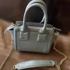 ZARA ショルダーバッグ クロコダイル風 水色