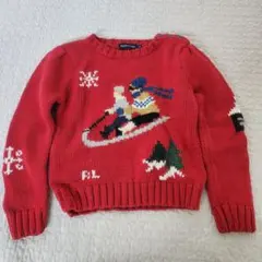 レア柄★ラルフローレン　ニット　セーター　ソリ　雪　キッズ　子供