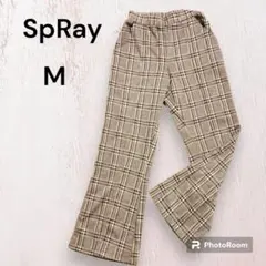 【未使用】SpRay チェック柄 パンツ M 茶系