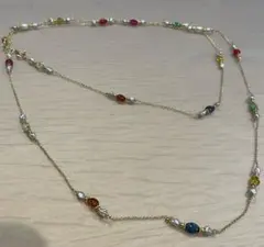 インドラマンスヌワール　Indra ナヴァラトナ　古代パール　ロング　ネックレス