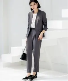 ノーカラーテーパードパンツ　セットアップ　GeeRa