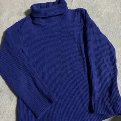 moujonjon タートルネック ニットコール130 ロイヤルブルー
