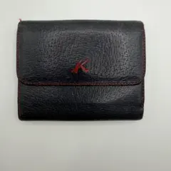 Kitamura 二つ折り財布 ブラック レッドステッチのサムネイル