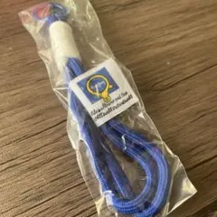 青いナイロン編み込み　スマホストラップ