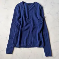 カシミヤ 100% theory セオリー 長袖ニット Vネック ブルー