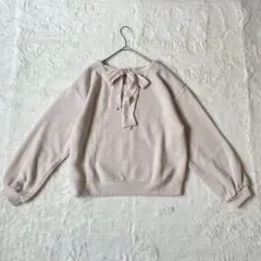 コルザ バックリボン プルオーバー トップス アイボリー M ニット 大人可愛い