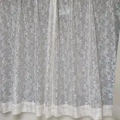 レースカーテン 花柄 ホワイトのサムネイル