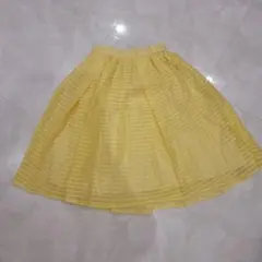マーキュリーデュオ 膝丈 スカート 黄色 イエロー ボーダー