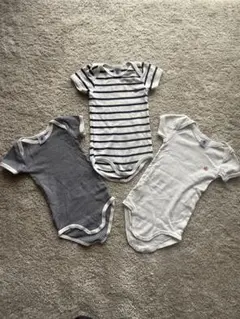 Petit Bateau プリント半袖ボディ3枚組《12M》