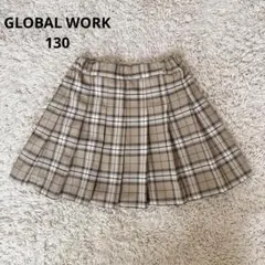 グローバルワーク プリーツスカート インナー付 チェック 130