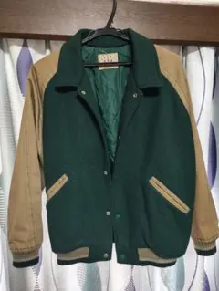 ダークグリーン ベージュ ジャンパー