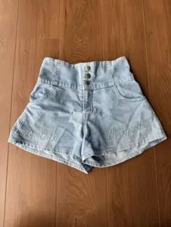 ハイウエストデニムショートパンツ