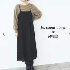 [ルクールブラン] レースジャカード　キャミワンピース　黒　38 M相当