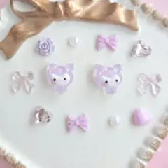 쿠로미 ネイルパーツ セット 산리오 ウィッシュコア レジン デコ 耳つぼ