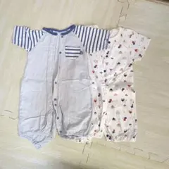 ボタン付きロンパース 50-60cm 2点セット