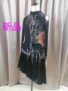 新品　社交ダンス　ラテンドレス　黒　Мサイズ