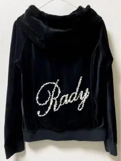 ジュエル Rady パールビジュー ロゴ ベロア セットアップ