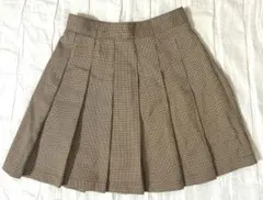 INGNIブラウン系千鳥格子柄プリーツミニスカート