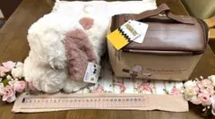 スヌーピー　ぬいぐるみ　くすみピンク　ブラウンバニティポーチ　新品タグ付き