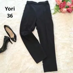 yori ヨリ ピンタック センタープレスパンツ ストレッチ ゴム 洗えるのサムネイル
