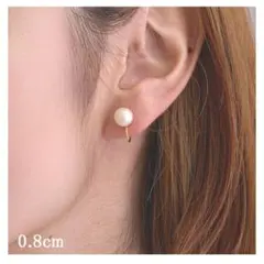 新品■パール スパイラルフィット イヤリング 痛くない