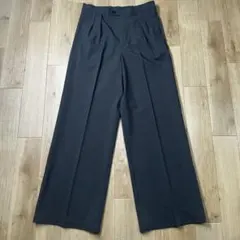 ワイドスラックス 2タック センタープレス グレー L