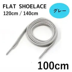 新品　靴ひも　グレー　100cm 無地 平紐 靴紐　シューレース　推し