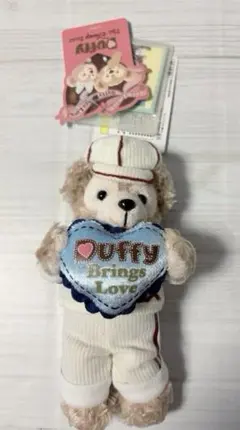 【タグつき】オープンマウス　ダッフィー　ぬいぐるみバッジ　スウィートダッフィー