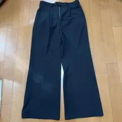 LOOSE ドレープ ワイドフレアスラックス ブラック