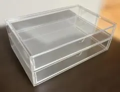 無印良品 アクリルケース2段フタ付引出・大 約幅25.5×奥行17×高さ9.5