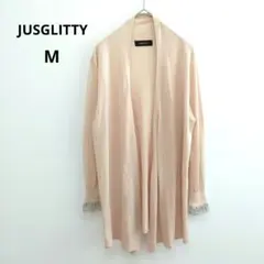 【ジャスグリッティー】JUSGLITTY カーディガン 長袖 ビジュー ピンクのサムネイル