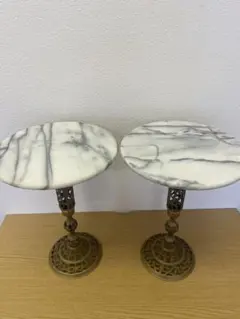 大理石 フラワースタンド 花台 サイドテーブル インテリア 装飾　円形テーブル