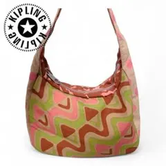 【レアデザイン】Kiplingキプリング トートバッグ レトロサイケデリック柄