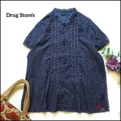 ドラッグストアーズ●豚刺繍♪ピコフリル手縫いステッチ入りドット柄チャイナブラウスのサムネイル
