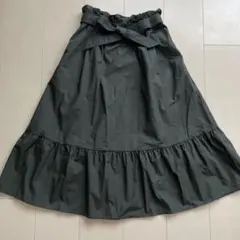 ジーユー　レディース　ロングスカート　カーキ　S