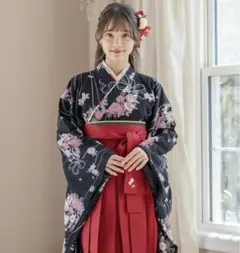 キャサリンコテージ　袴　110cm 黒着物　えんじ袴　卒園式