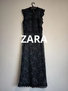 ZARA エンボス加工生地ミディワンピース M - メルカリ