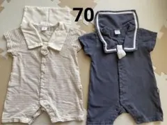 Cottoli セーラー襟ロンパース 70cm