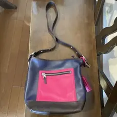青とピンクのショルダーバッグ