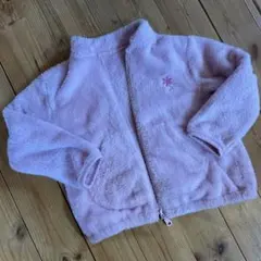 【美品】ユニクロ　ピンク フリースジャケット ジッパー付き　サイズ表記100