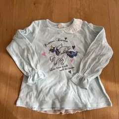 ユニコーンプリント長袖カットソー水色